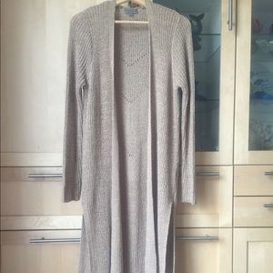 Long Tan Sweater Duster with side slits (NWOT) Sm